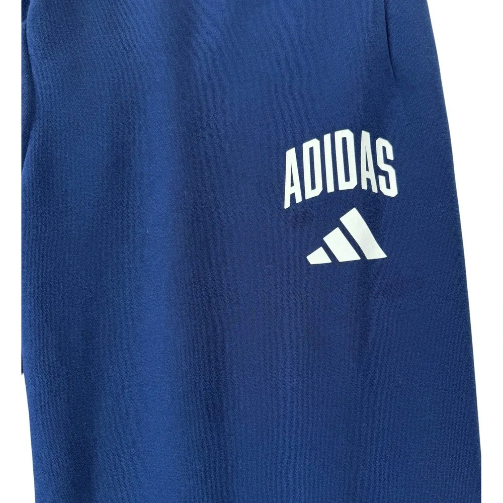 Adidas Mens Small‎ Blue Fleece Sweatpants Wide Leg Athletic Lounge Pants